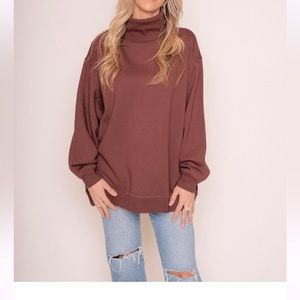 New Jackson Rowe Jupiter turtleneck in mulled wine dark dusty pink not burgundy